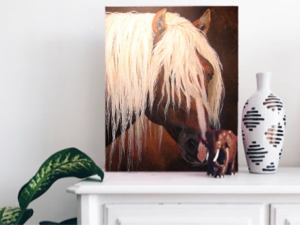 Mockup showing example of equine art.